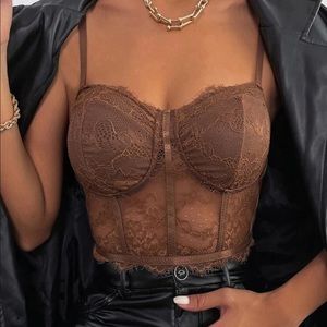 🤎🤎🤎Elegant Lace bralette top- Brown